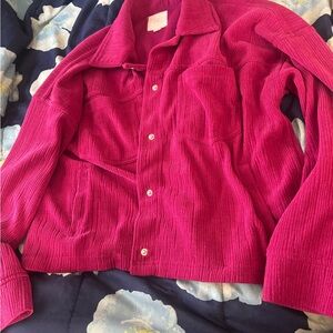 Thread & Supply Hot Pink Corduroy Utility Jacket
